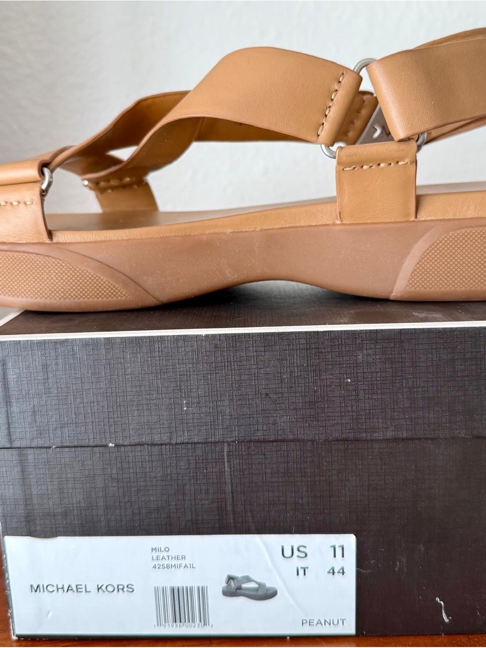Michael Kors Peanut Tan Leather Strappy Sandals
